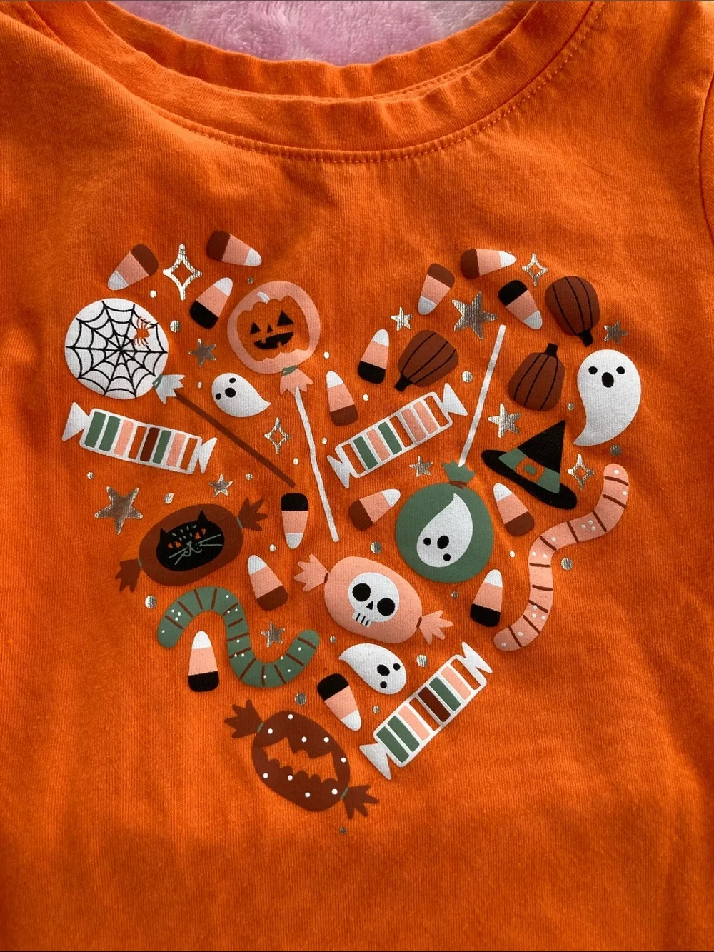Kids Long-Sleeve Halloween Heart Graphic Top
